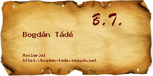 Bogdán Tádé névjegykártya