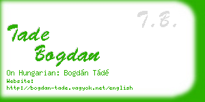 tade bogdan business card